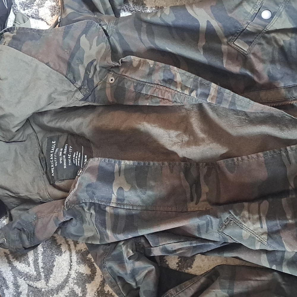 Like new never worn AE army camo jacket with embroidery